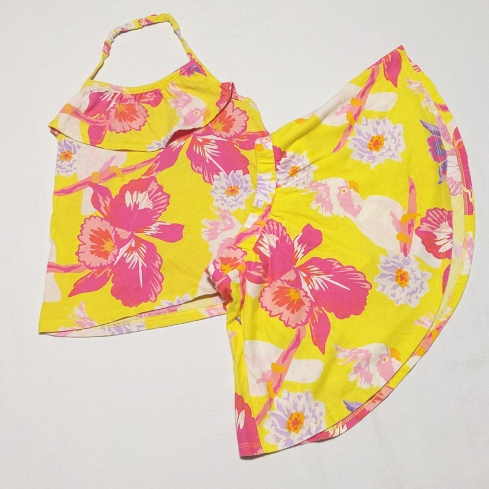 3 for $10!! 4T Cockatoo and Flower Halter and Skirt